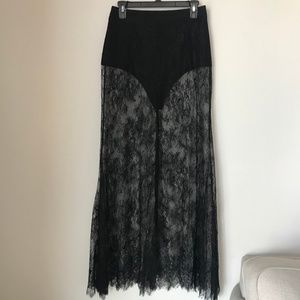 [LF] Seek the Label Black Lace Maxi Skirt